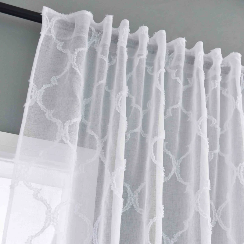 Gardine HxB 245x140 cm Natur Lacework »VALENCIA« Multiband Aufhängung Scherli Transparent Leinen-Optik 2023440