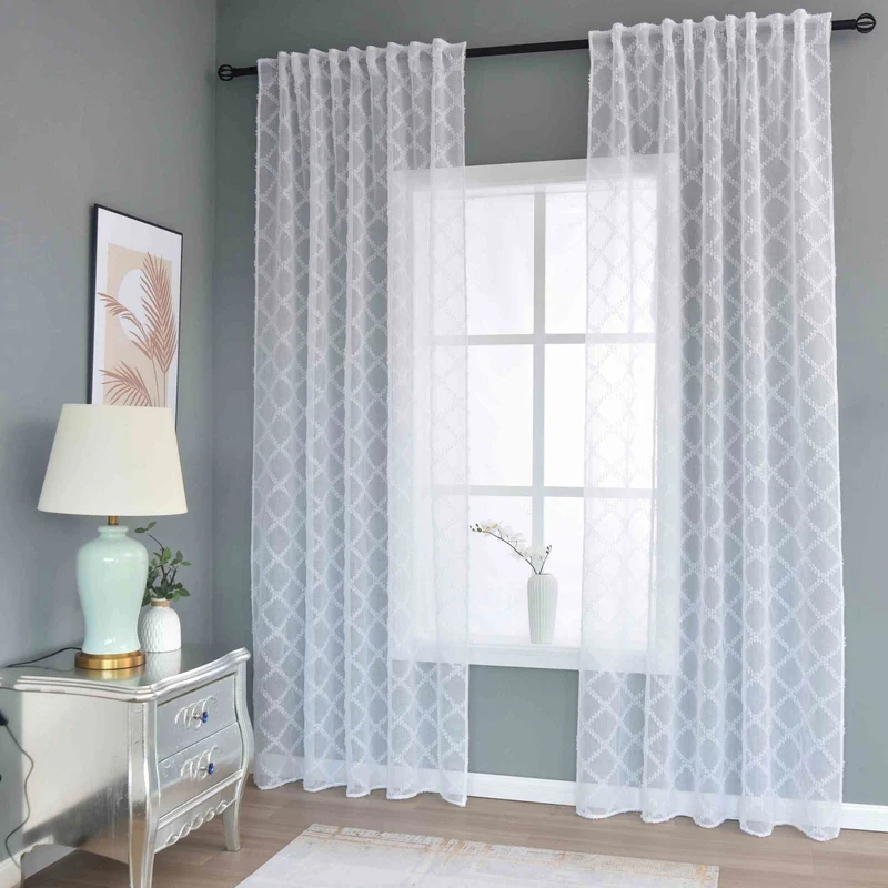 Gardine HxB 245x140 cm Natur Diamond »VALENCIA« Multiband Aufhängung Scherli Transparent Leinen-Optik 2023430