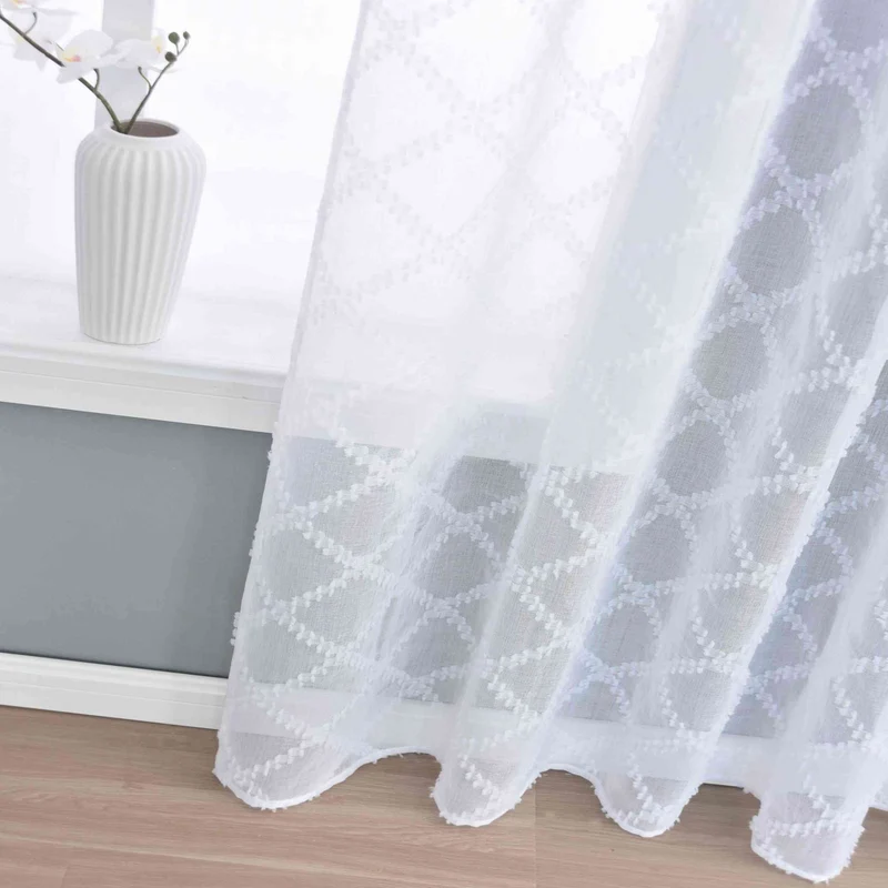 Gardine HxB 245x140 cm Natur Diamond »VALENCIA« Multiband Aufhängung Scherli Transparent Leinen-Optik 2023430