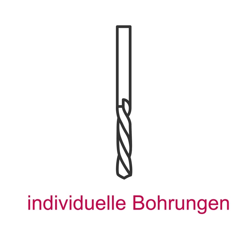 Bohrung für M6 Senkkopf-Schrauben
