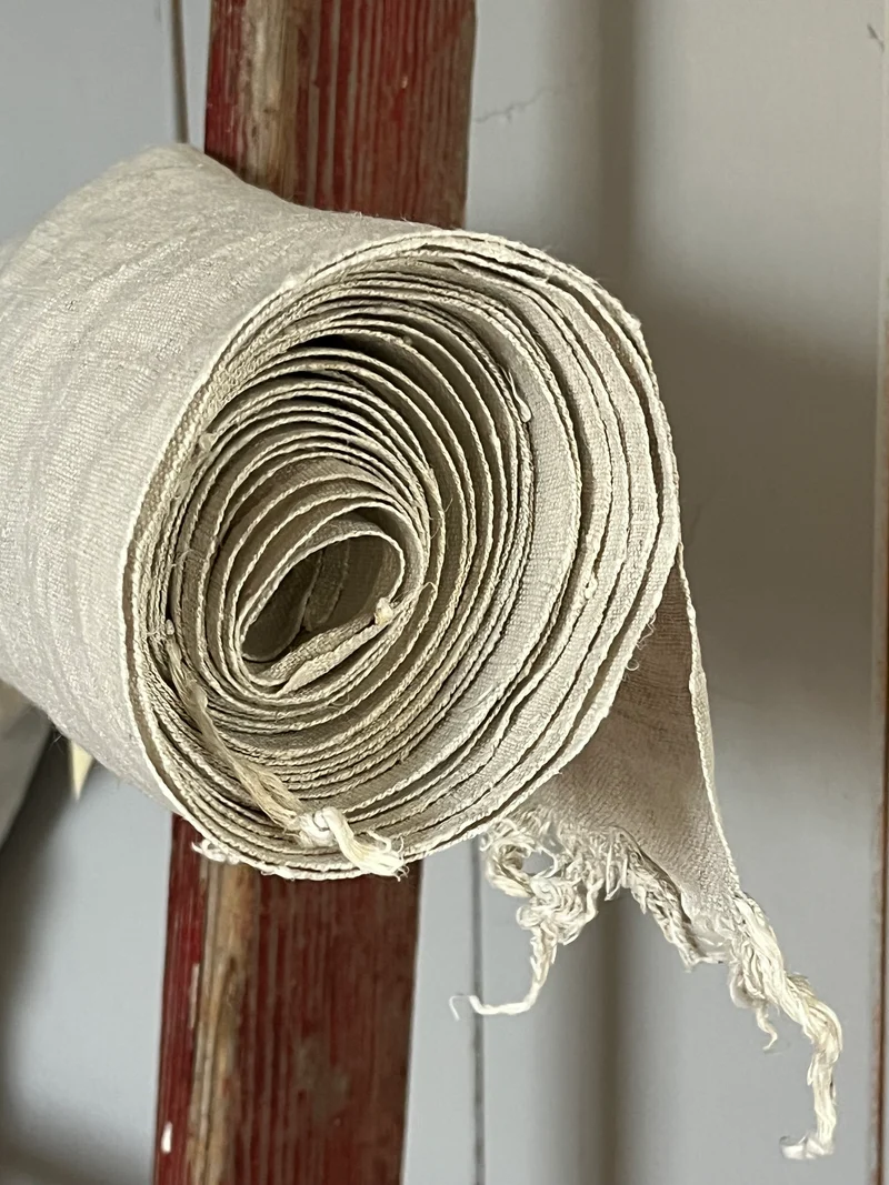 Rarität: 5,1 Meter Leinen 1895 gewebt, hervorragende Qualität, sauber
