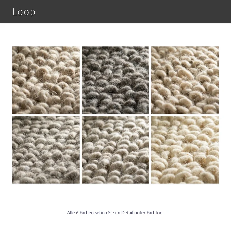 Loop – natürlicher weicher Schurwoll-Teppich nach Maß mit lebendiger Schlingenstruktur