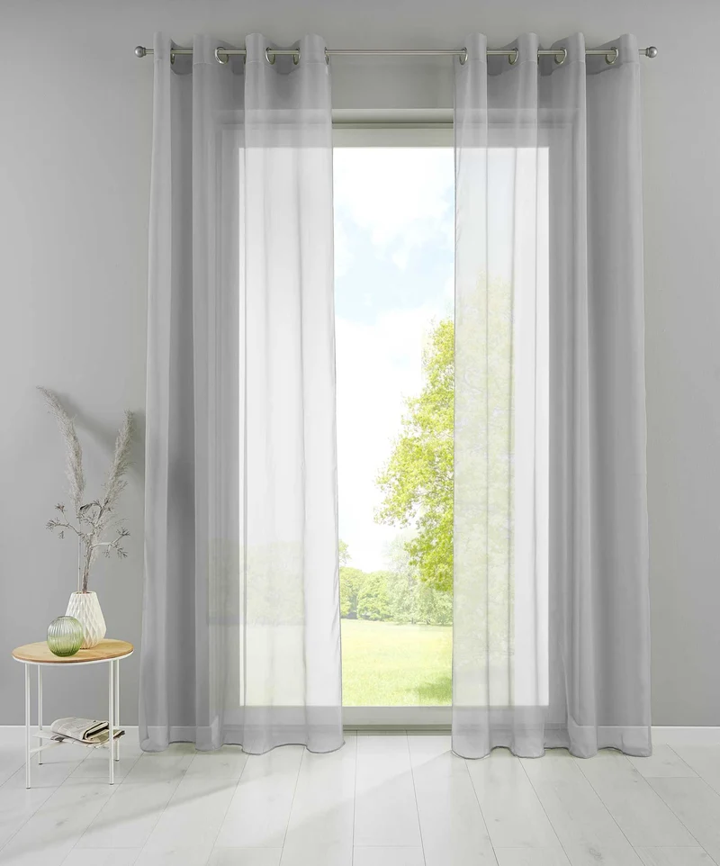 2er Set Ösengardinen Transparent »Basel« Gardine Bleiband Store Vorhang 20332TR2