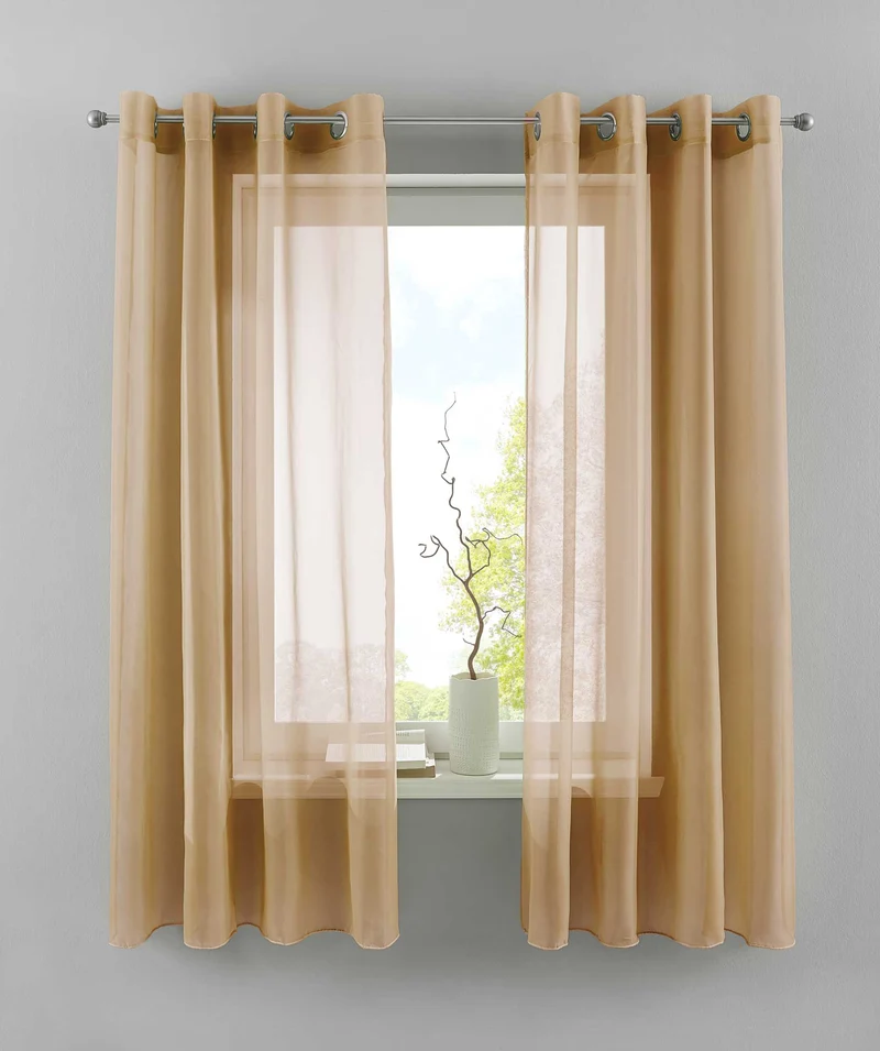 2er Set Ösengardinen Transparent »Basel« Gardine Bleiband Store Vorhang 20332TR2
