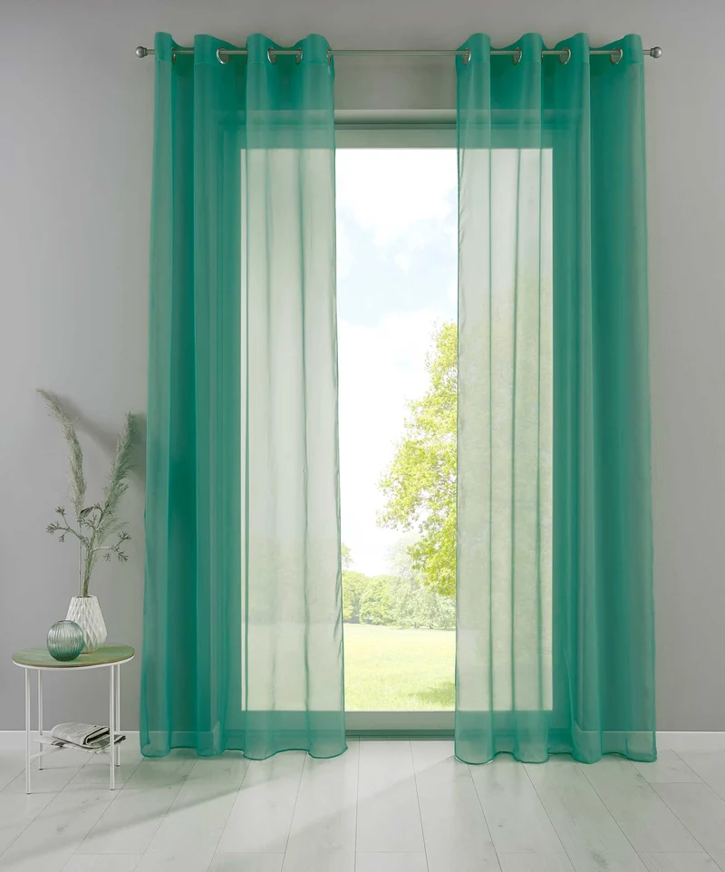 2er Set Ösengardinen Transparent »Basel« Gardine Bleiband Store Vorhang 20332TR2