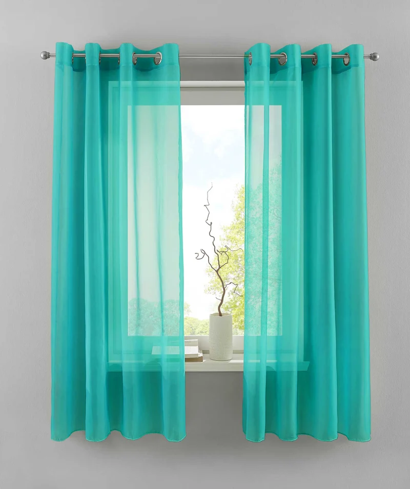 2er Set Ösengardinen Transparent »Basel« Gardine Bleiband Store Vorhang 20332TR2