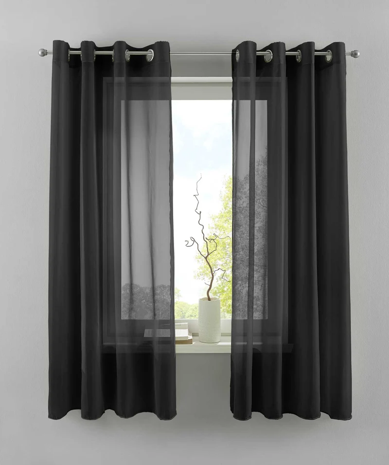 2er Set Ösengardinen Transparent »Basel« Gardine Bleiband Store Vorhang 20332TR2