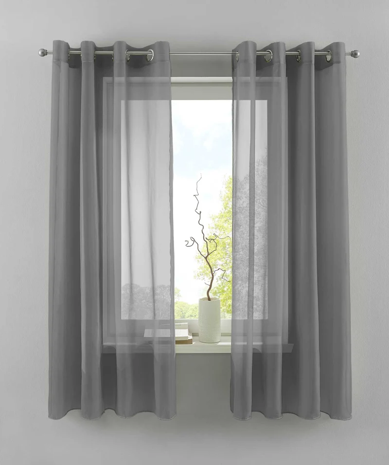 2er Set Ösengardinen Transparent »Basel« Gardine Bleiband Store Vorhang 20332TR2