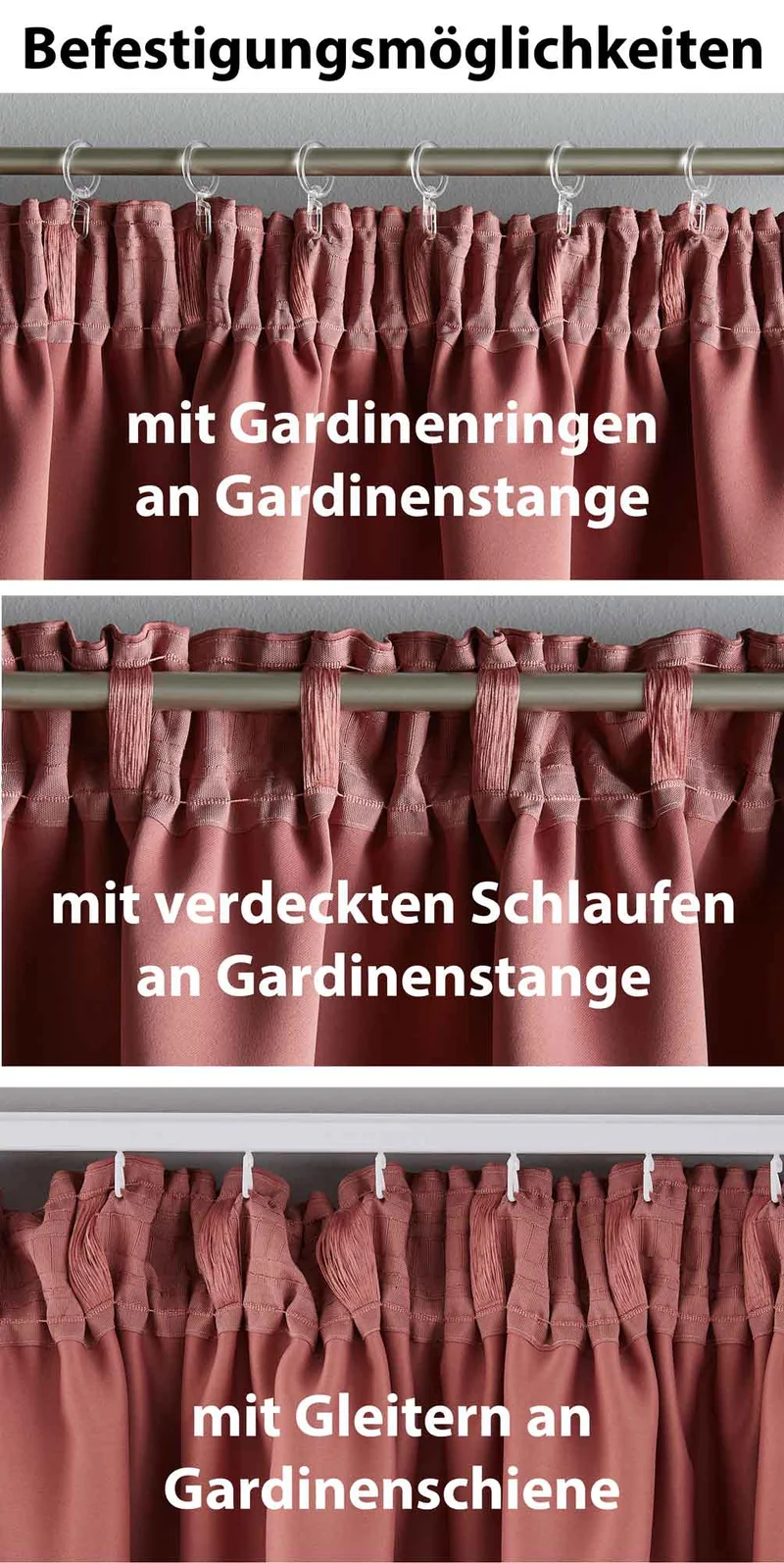 2er Set Verdunkelungsvorhänge Blickdicht »NewYork« verdeckte Schlaufen Thermo-Gardine Blackout schalldämmend Kräuselband 202020610-2