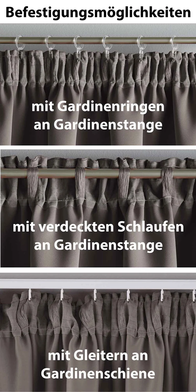 2er Set Verdunkelungsvorhänge Blickdicht »NewYork« verdeckte Schlaufen Thermo-Gardine Blackout schalldämmend Kräuselband 202020610-2