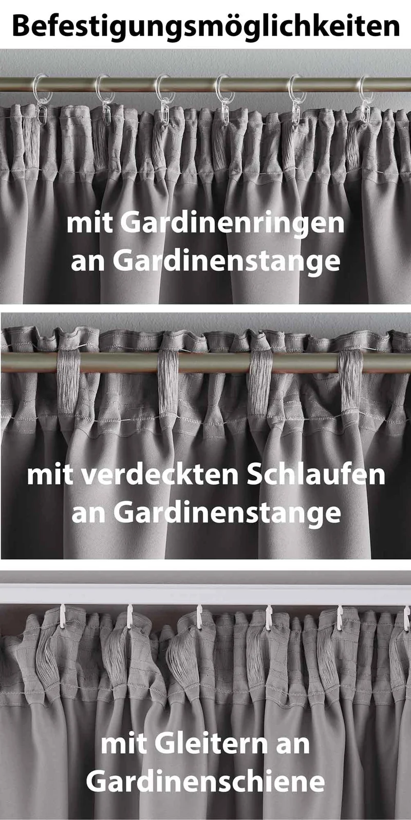 2er Set Verdunkelungsvorhänge Blickdicht »NewYork« verdeckte Schlaufen Thermo-Gardine Blackout schalldämmend Kräuselband 202020610-2