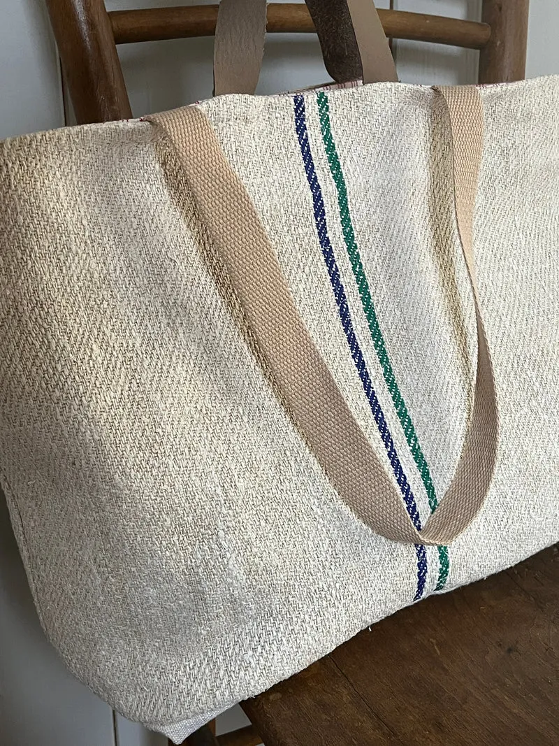 Tasche Shopper mit Streifen aus Kornsack