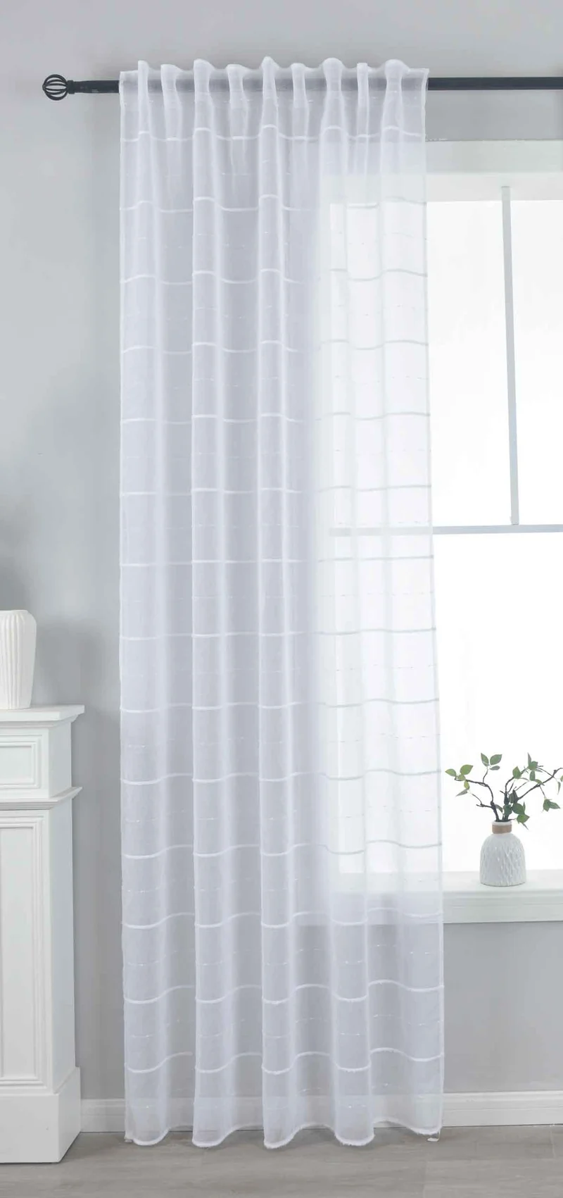 Gardine HxB 245x140 cm Natur Classic »VALENCIA« Multiband Aufhängung Scherli Transparent Leinen-Optik 2023410