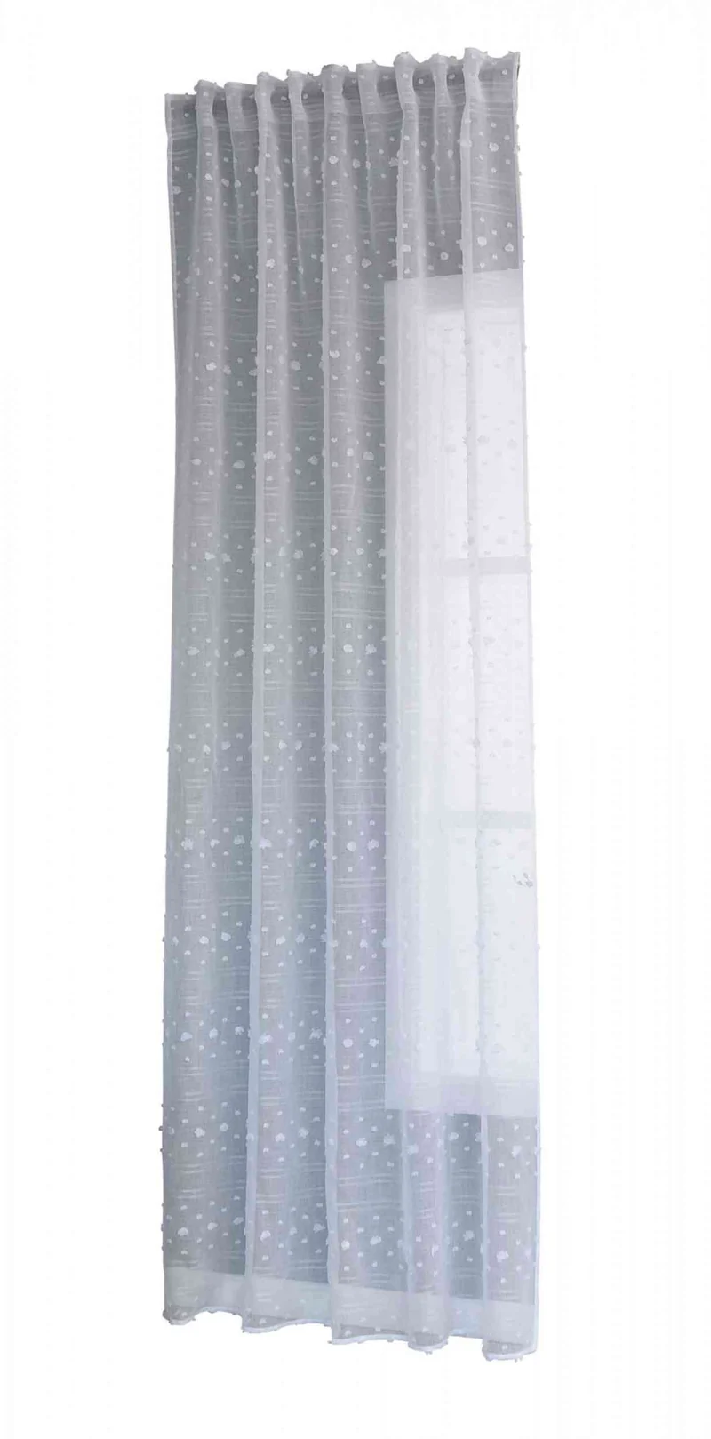 Gardine HxB 245x140 cm Natur Pompom »VALENCIA« Multiband Aufhängung Scherli Transparent Leinen-Optik 2023400