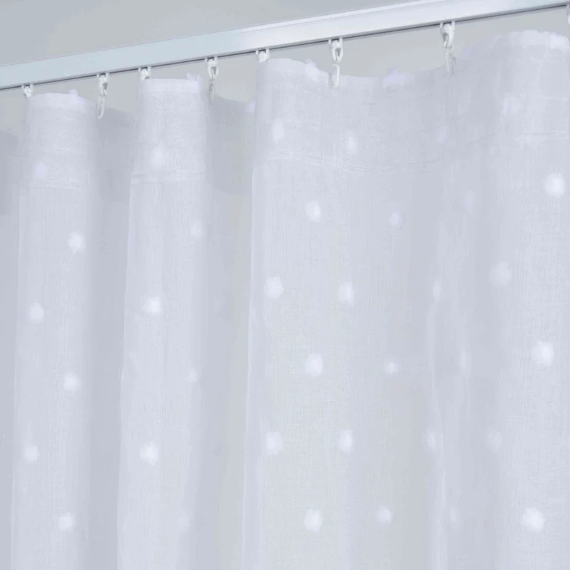 Gardine HxB 245x140 cm Natur Pompom »VALENCIA« Multiband Aufhängung Scherli Transparent Leinen-Optik 2023400