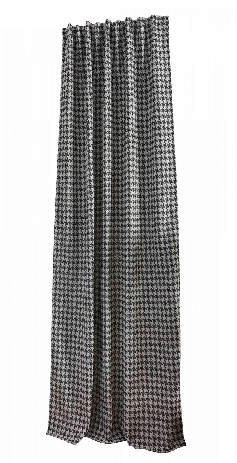 Vorhang HxB 245x140 cm Creme Schwarz Hahnentritt-Muster »PARIS« Flexible Multiband Aufhängung Elegant Pflegeleicht 2023320