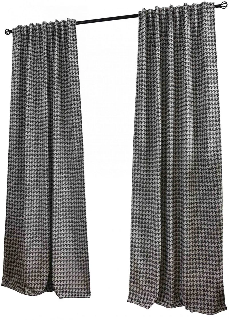 Vorhang HxB 245x140 cm Creme Schwarz Hahnentritt-Muster »PARIS« Flexible Multiband Aufhängung Elegant Pflegeleicht 2023320