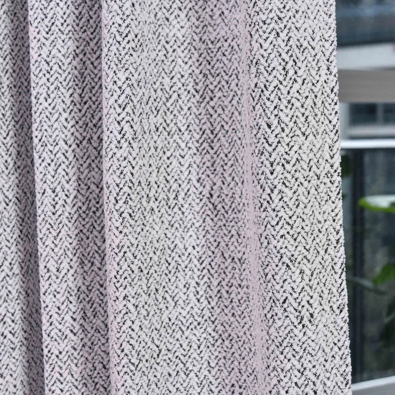 Vorhang Chenille Vorhang Bouclé-Struktur HxB 245x140 cm Weiß Schwarz »MONTANA« Multiband-Aufhängung Pflegeleicht 2023330