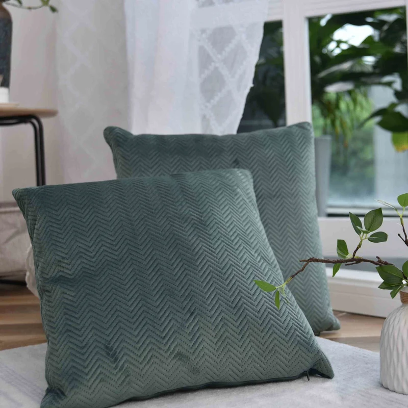 Kissen Dekokissen Jacquard »GRETA« mit Fischgrät-Design pflegeleicht Reißverschluss weiche 320g Füllung - Vielfältige Farbauswahl 2023510