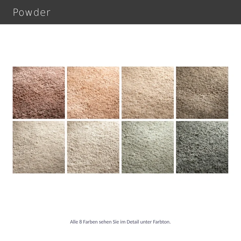 Powder – eleganter Teppich nach Maß mit pudrigen Farben und natürlichem Schimmer