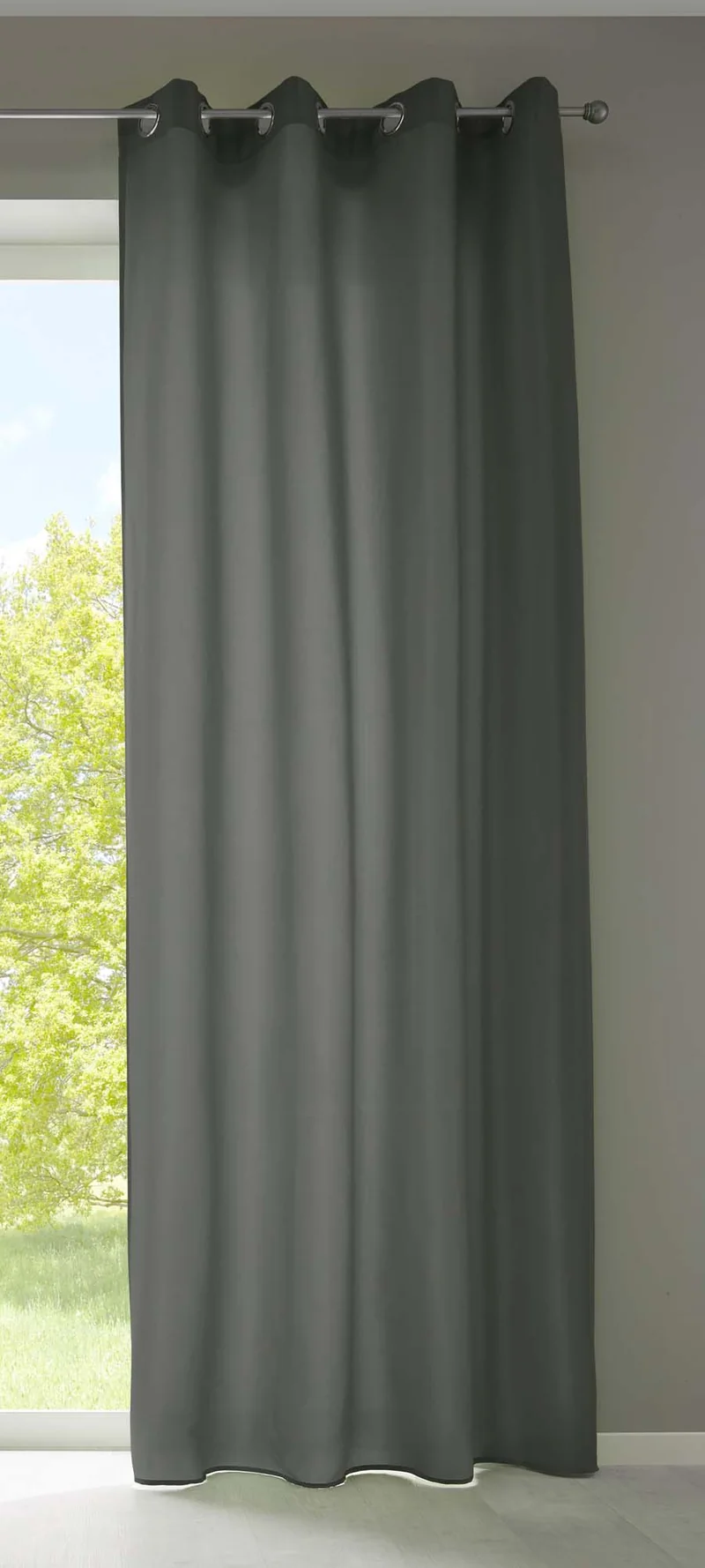 1er Set Vorhänge Schal Ösen »Berlin« Microsatin Lichtdurchlässig Uni Matt 20405N