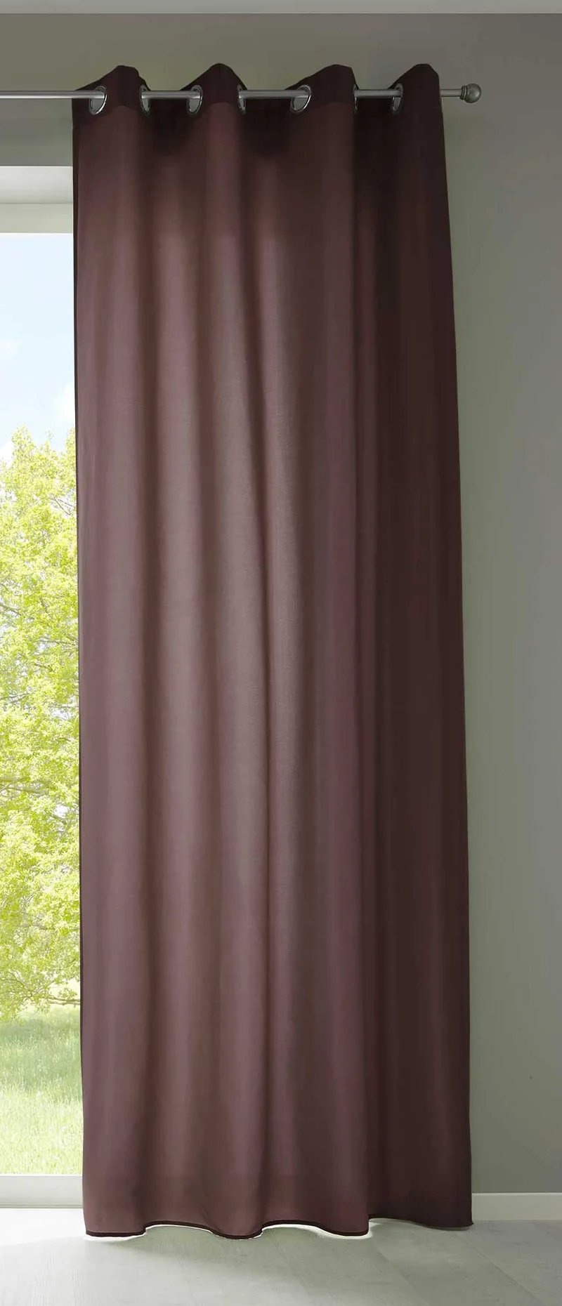 1er Set Vorhänge Schal Ösen »Berlin« Microsatin Lichtdurchlässig Uni Matt 20405N