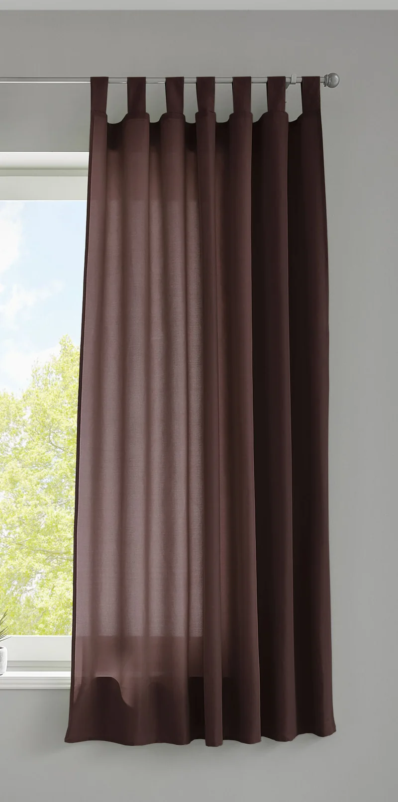 1er Set Vorhang Schal Schlaufen »Berlin« Microsatin Lichtdurchlässig Kräuselband Uni Matt 20400N