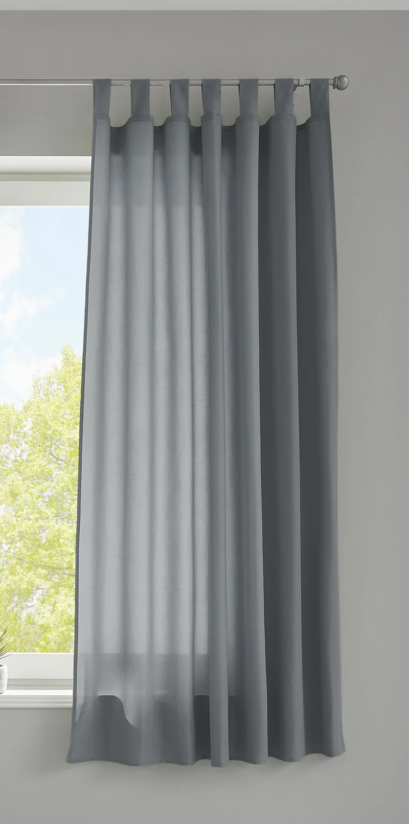 1er Set Vorhang Schal Schlaufen »Berlin« Microsatin Lichtdurchlässig Kräuselband Uni Matt 20400N