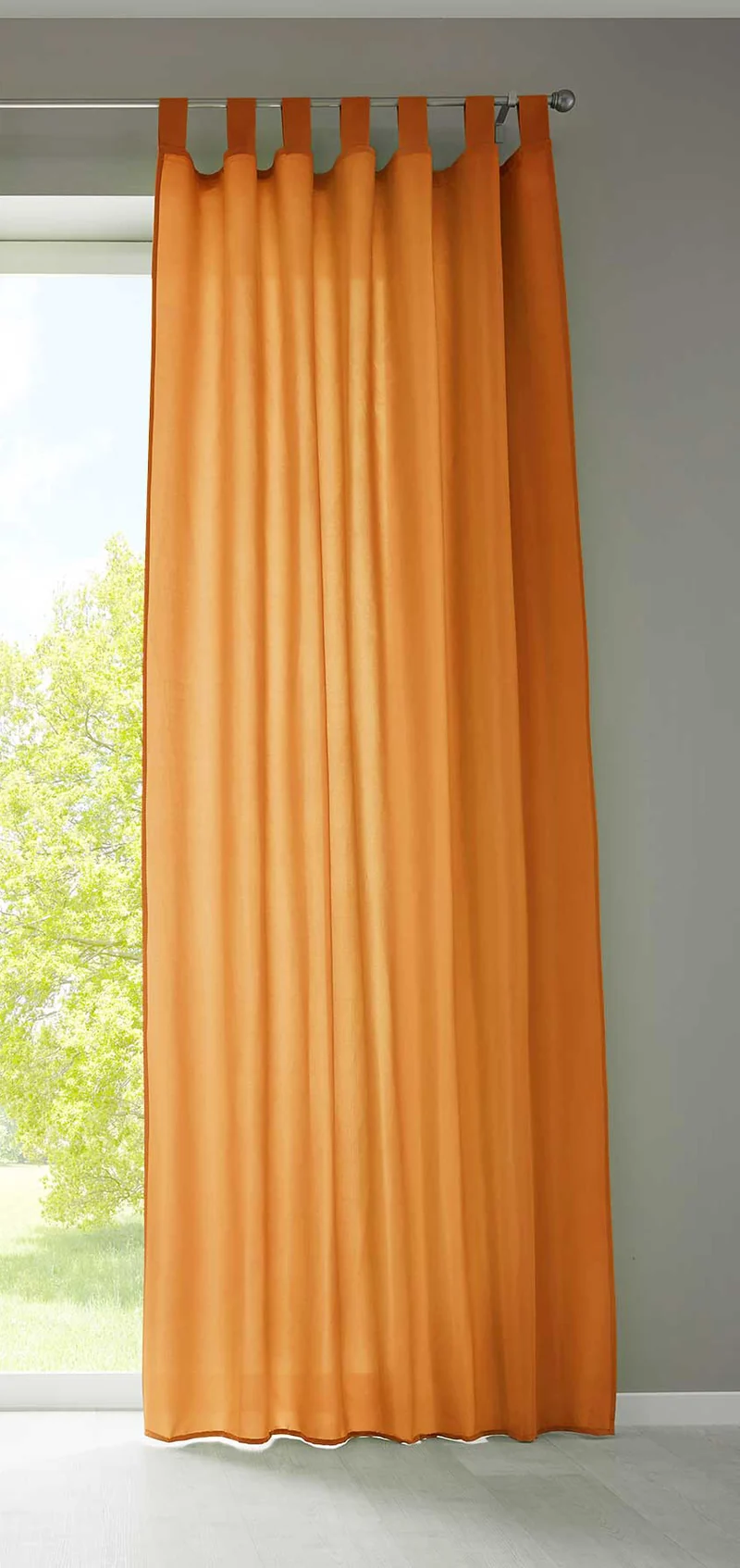 1er Set Vorhang Schal Schlaufen »Berlin« Microsatin Lichtdurchlässig Kräuselband Uni Matt 20400N