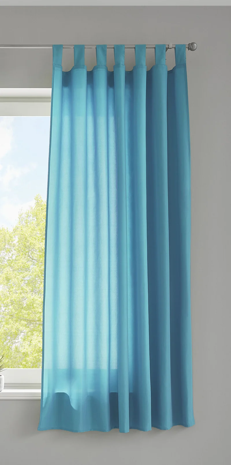 1er Set Vorhang Schal Schlaufen »Berlin« Microsatin Lichtdurchlässig Kräuselband Uni Matt 20400N