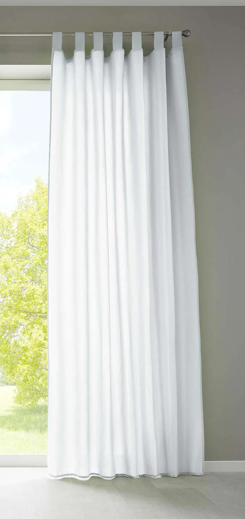 1er Set Vorhang Schal Schlaufen »Berlin« Microsatin Lichtdurchlässig Kräuselband Uni Matt 20400N