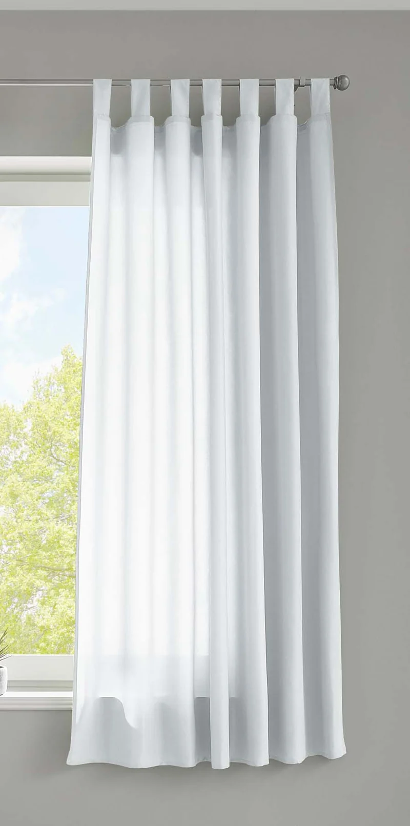 1er Set Vorhang Schal Schlaufen »Berlin« Microsatin Lichtdurchlässig Kräuselband Uni Matt 20400N