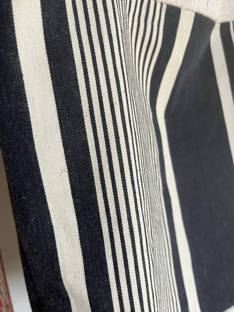 Blau: Große Tasche aus altem französischen Leinenstoff