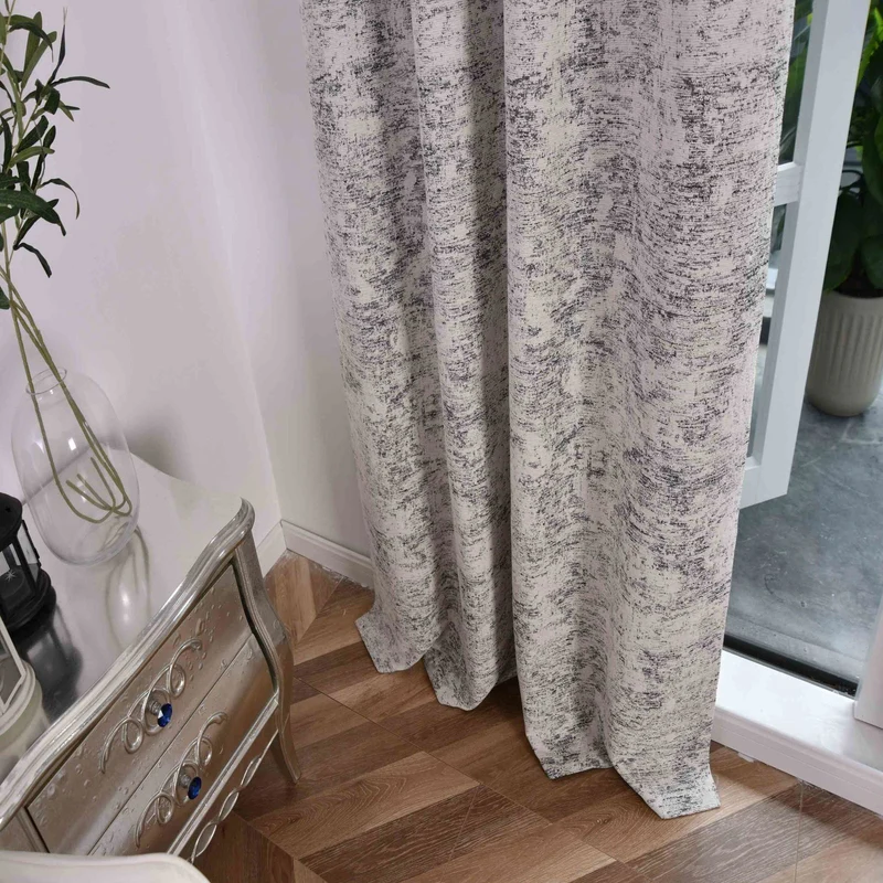 Vorhang Wendevorhang HxB 245x140 cm Creme Schwarz Jacquard-Muster »VENEDIG« Beidseitig Nutzbar Hell/Dunkel Kunststoffösen Flexibles Raumdesign 2023310