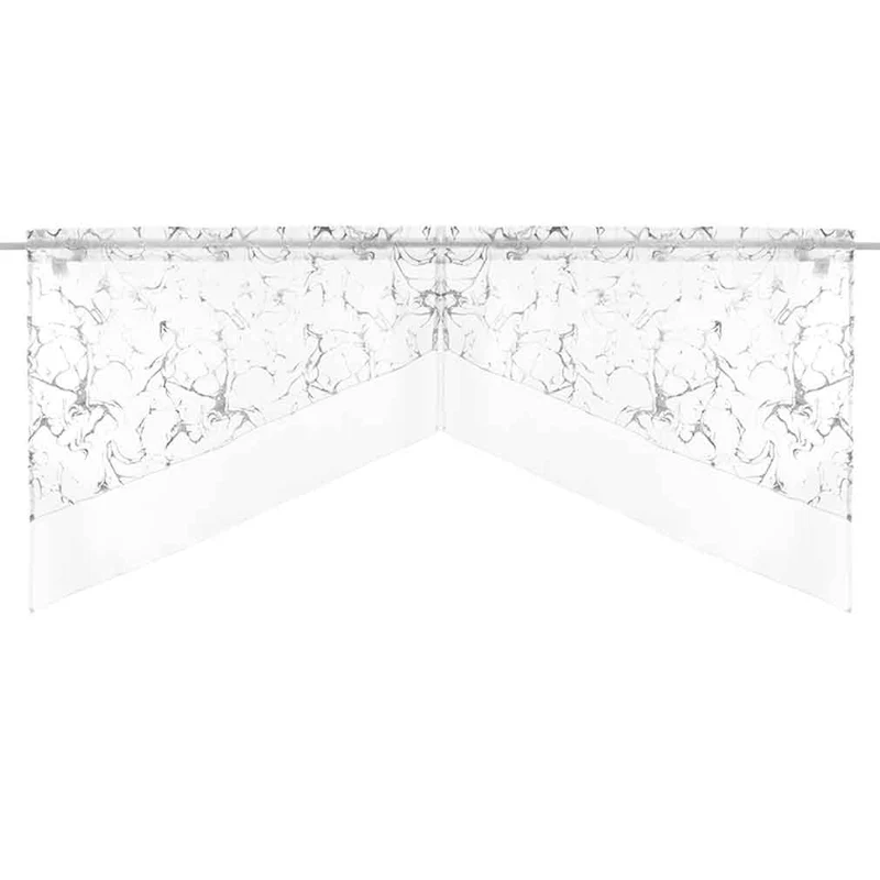 2er-Set Scheibengardine HxB 80x80 cm Weiß »PLAUEN« Kurzgardine Tunneldurchzug Bogen Gardine Universalband Bistrogardine 2023730