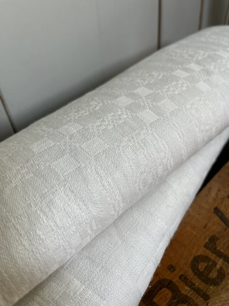 3,3 Meter handgewebtes Jugendstil Leinen Bielefeld um 1910