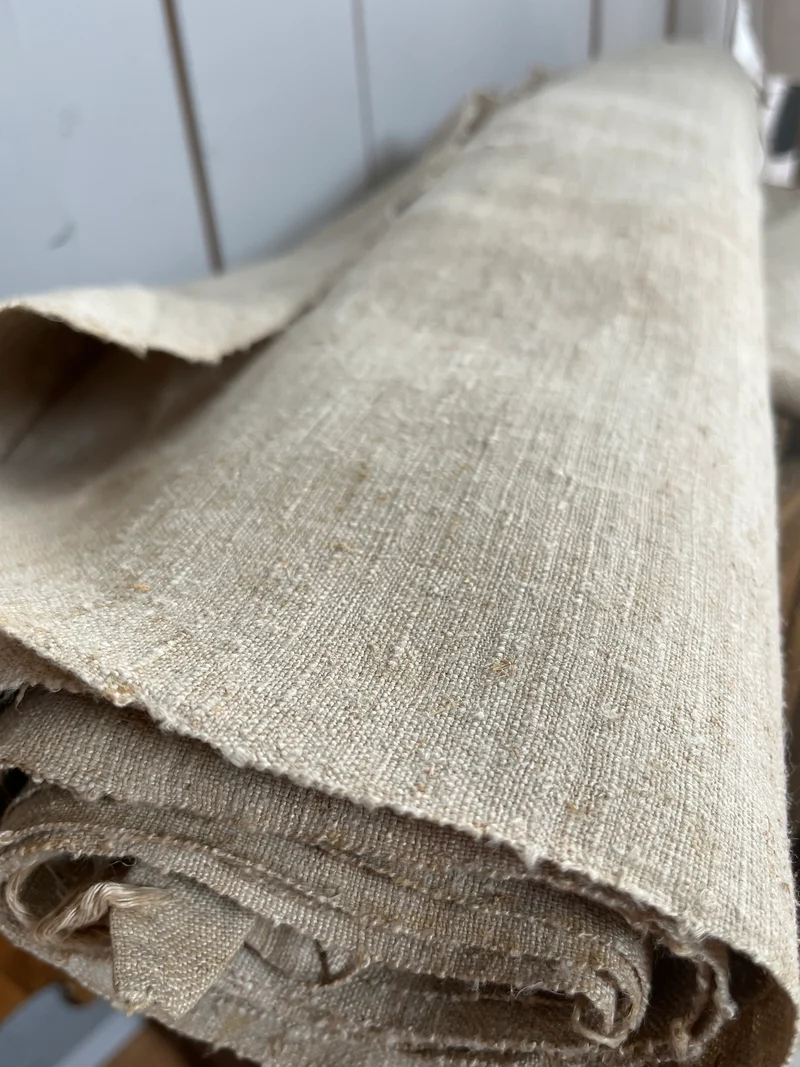 5 Meter seltenes handgewebtes Leinen aus Bielefeld um 1896