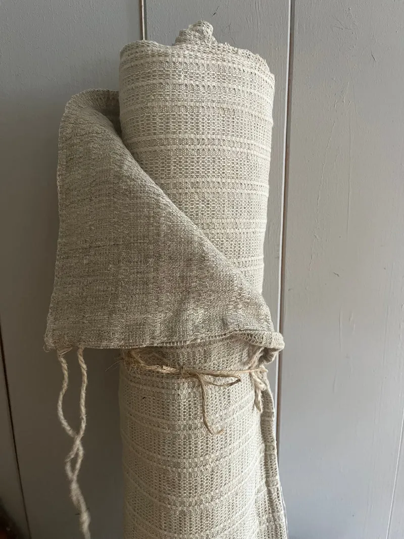 Seltenes Leinen um 1890: 5,8 Meter handgewebt mit Muster