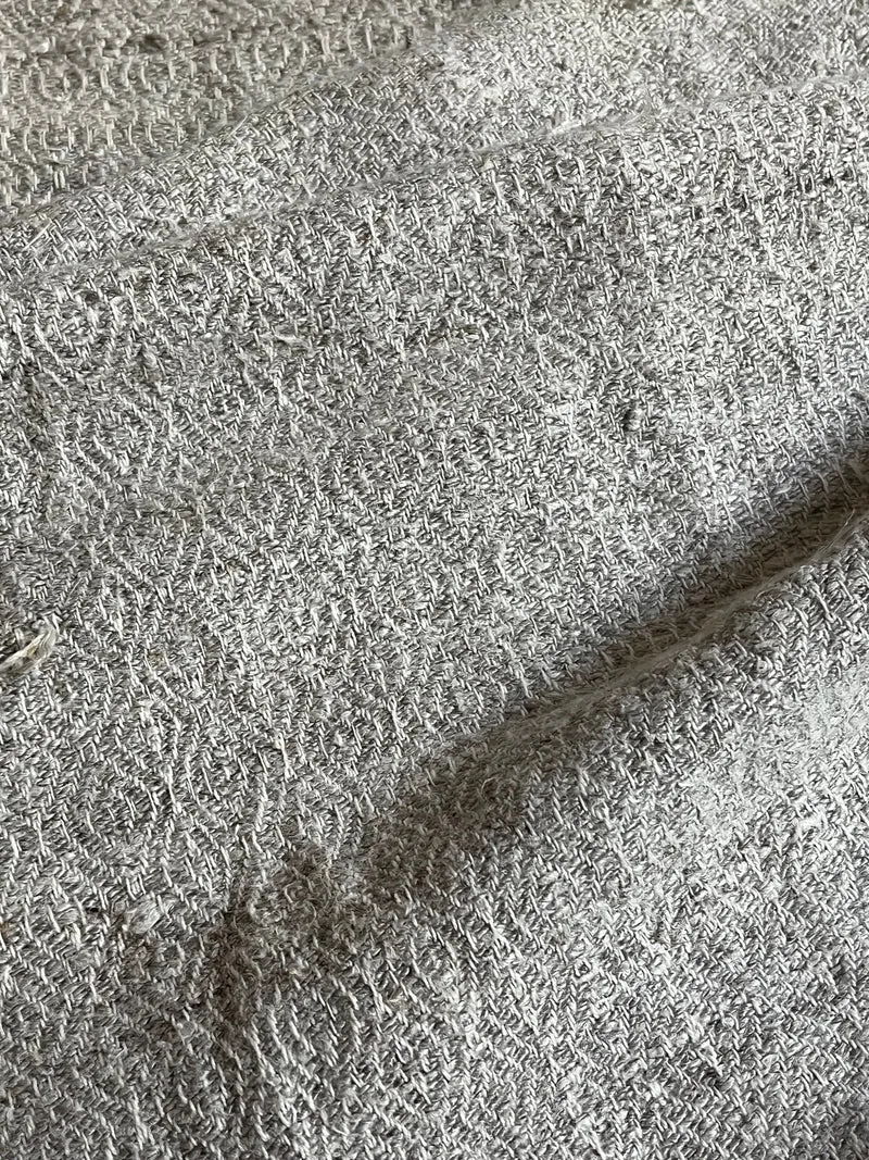 Seltenes Leinen um 1890: 8,3 Meter handgewebt mit Rautenmuster