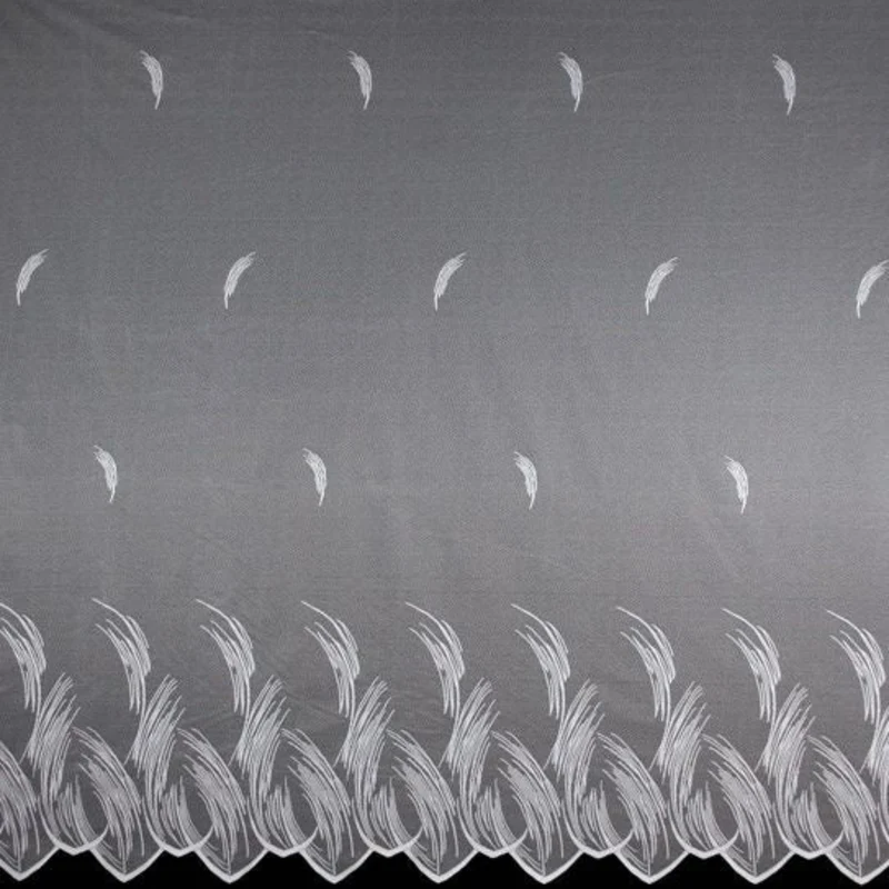 Jacquard Blumenfensterstore "Gräser" weiß - Fertigstore von Albani