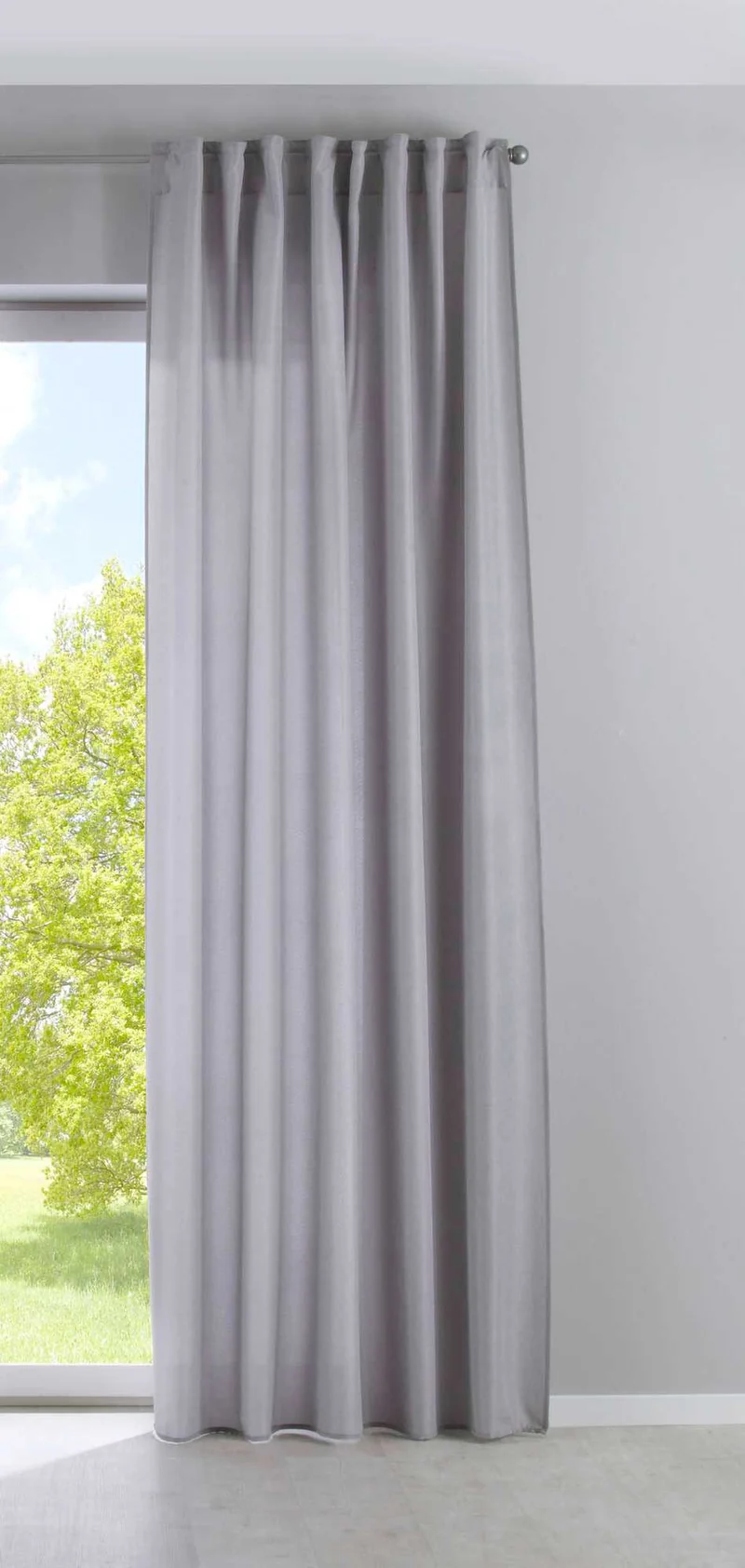 Vorhang Verdeckte Schlaufen Cationic »JENA« Blickdicht Leinen Optik Gardine Meliert Gardinenband mit Raffhalter 2019037