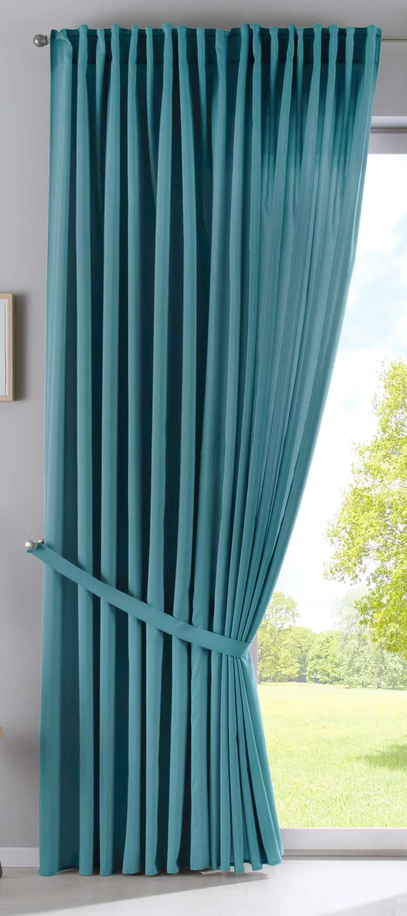 Vorhang Verdeckte Schlaufen Cationic »JENA« Blickdicht Leinen Optik Gardine Meliert Gardinenband mit Raffhalter 2019037