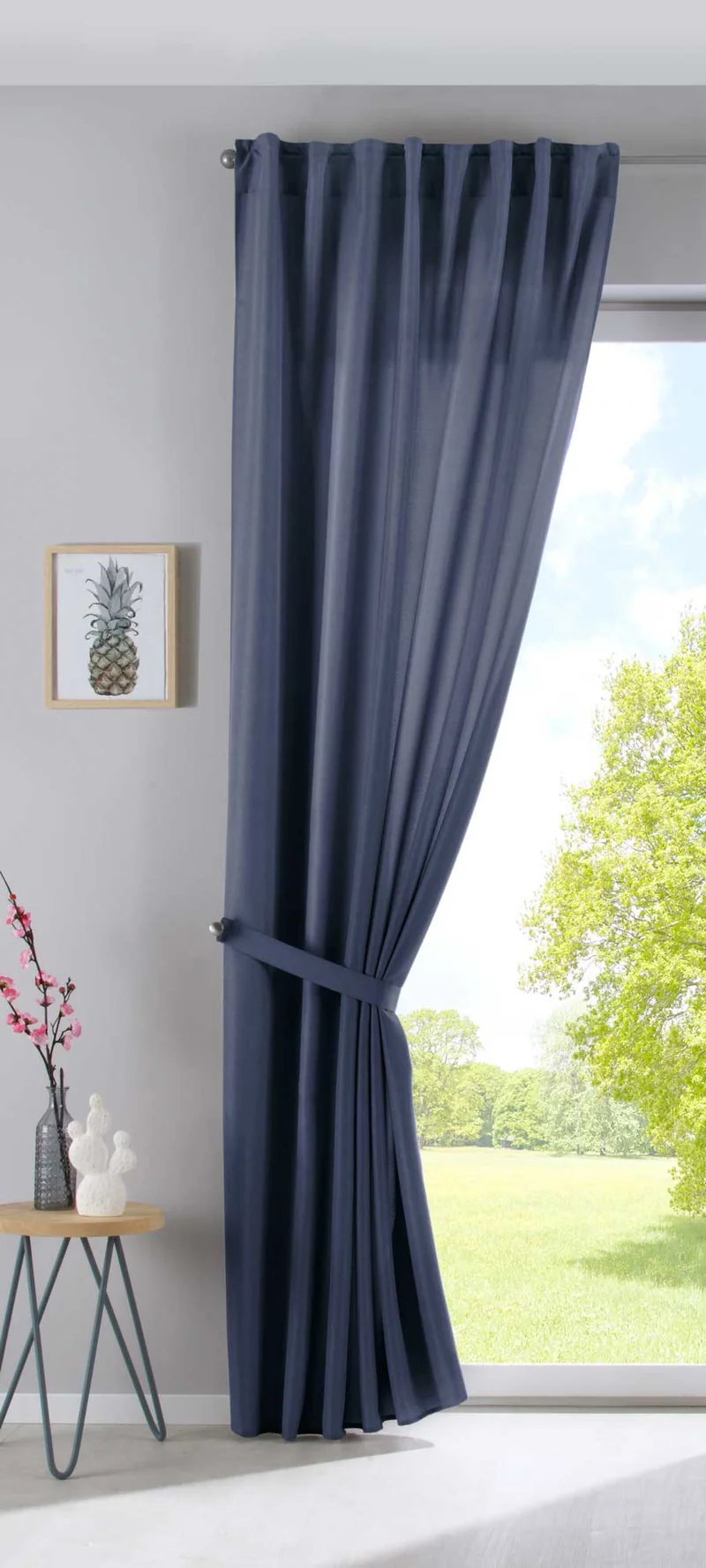 Vorhang Verdeckte Schlaufen Cationic »JENA« Blickdicht Leinen Optik Gardine Meliert Gardinenband mit Raffhalter 2019037