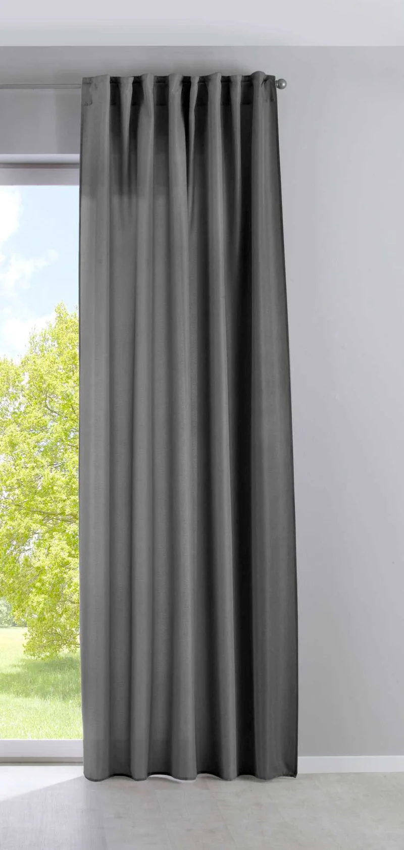 Vorhang Verdeckte Schlaufen Cationic »JENA« Blickdicht Leinen Optik Gardine Meliert Gardinenband mit Raffhalter 2019037