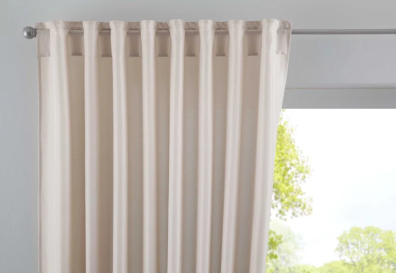 Vorhang Verdeckte Schlaufen Cationic »JENA« Blickdicht Leinen Optik Gardine Meliert Gardinenband mit Raffhalter 2019037