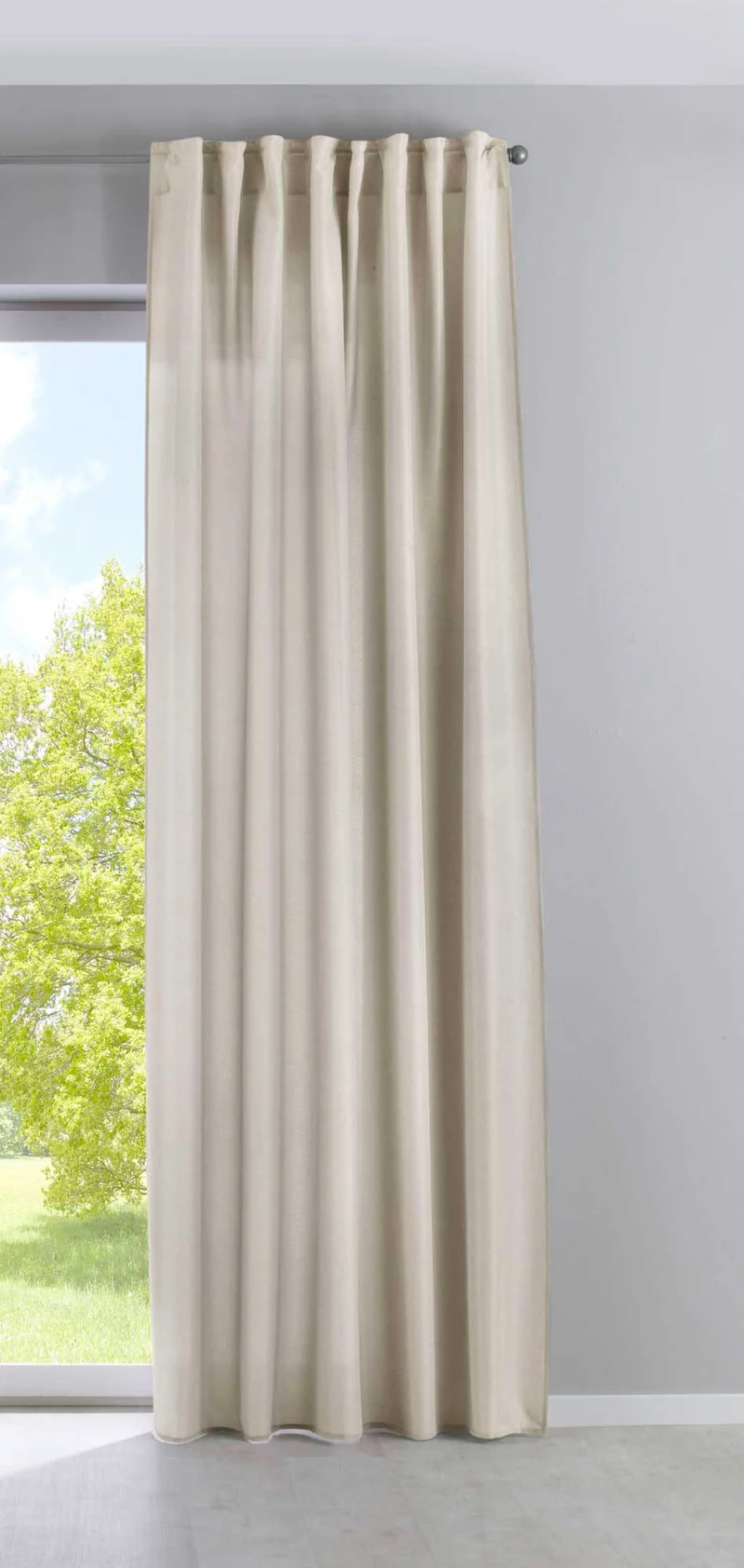 Vorhang Verdeckte Schlaufen Cationic »JENA« Blickdicht Leinen Optik Gardine Meliert Gardinenband mit Raffhalter 2019037