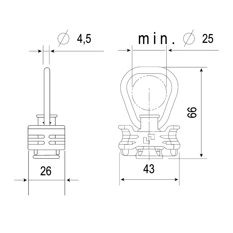 Kunststofffitting Diebstahlhemmend