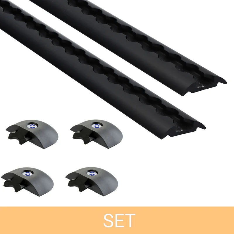 SET für Land Rover 110 Hardtop 2x Airlineschiene schwarz Halbrund 2m