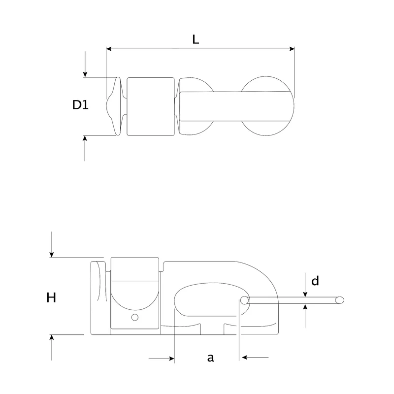 Double Stud Fitting mit großem Ring