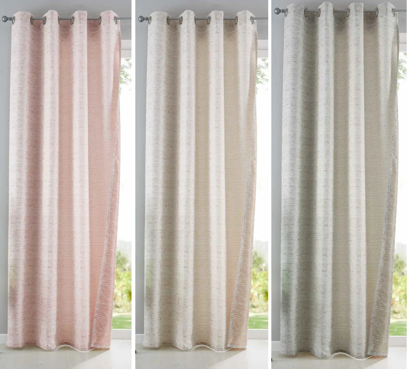 2er Set Vorhänge Ösen Schal Jacquard »Sivas« Blickdicht Gardine Edle Musterung 202073-2